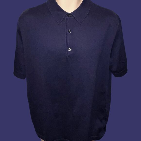 St Croix Collection For the Foursome Navy Golf Polo Size Large #8 - Picture 2 of 4